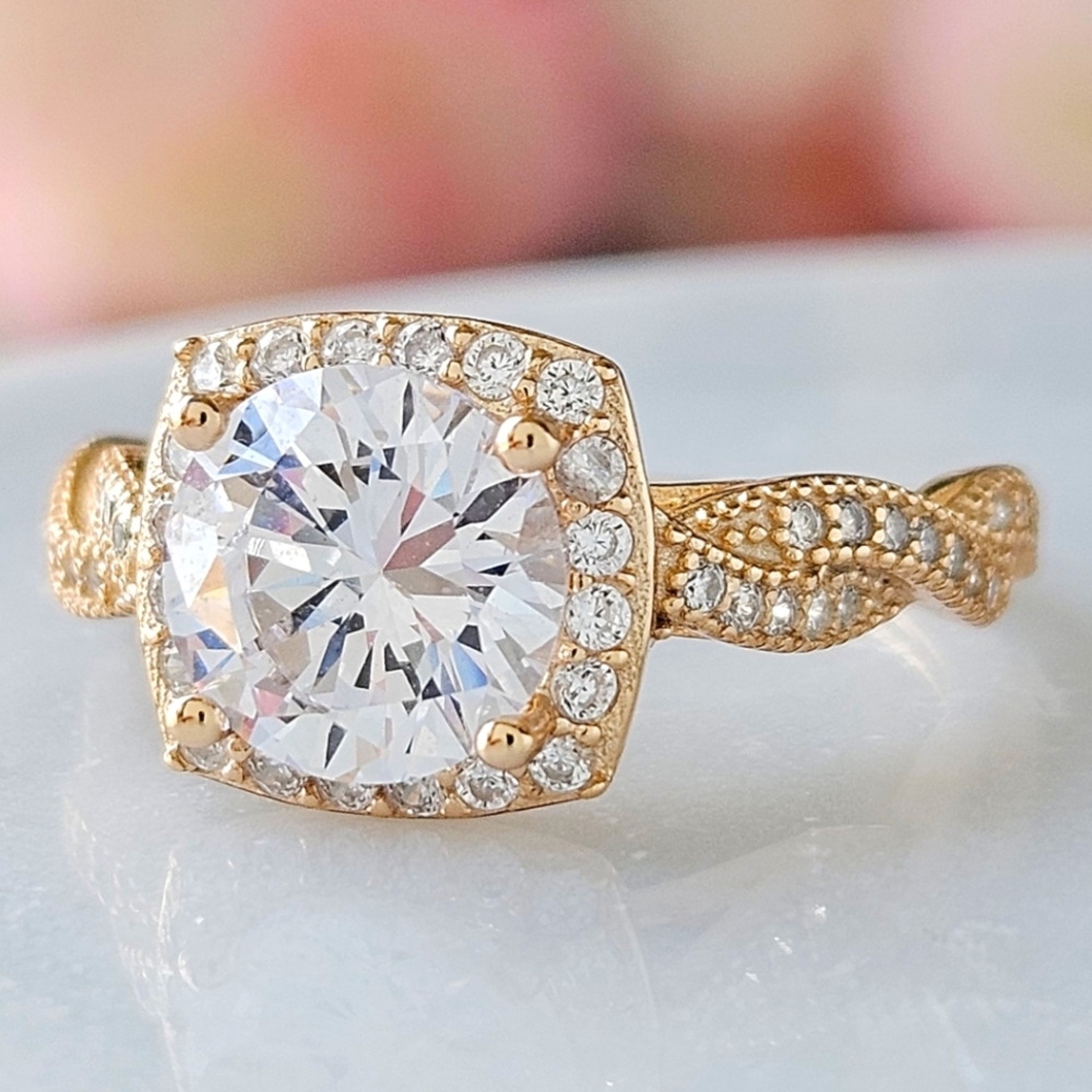 Gold Ring ring, Charmed Aroma, 925 Sterling Silver finished in 10k gold
